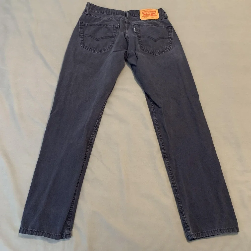 Levis‎ 502 Jeans Mens 28x32 Navy Blue Stretch Tapered Leg Denim Pants Casual
